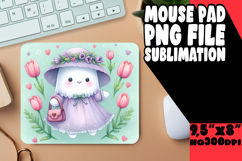 Enchanted Mouse Mat Sublimation Style, Cute Ghost Product Image 1