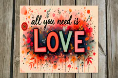 Love hippie Inscription | 4 Boho Skinny tumbler designs PL2 Product Image 3