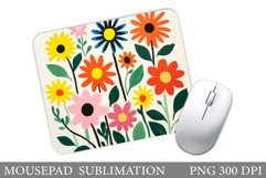 Flowers Mouse Pad Sublimation. Flowers Mouse Pad Design Product Image 1