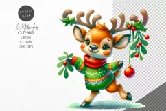 Christmas clipart, Reindeer clipart, Winter clipart Product Image 1