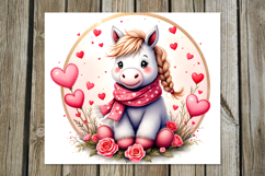 Valentine animals | horse Skinny tumbler sublimation design Product Image 3