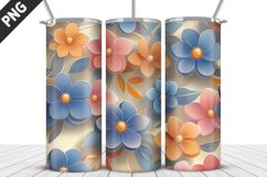 3D Flowers Tumbler Wrap | Sublimation Design | Tumble PNG Product Image 4