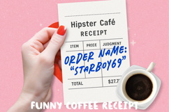 Funny Expensive Coffee Receipt, Sublimation PNG. Product Image 1