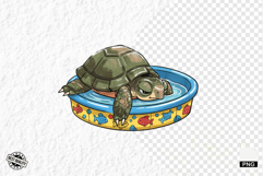 Quirky Funny Summer Turtle Clipart Product Image 1
