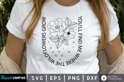 You'll Find Me Where SVG, Occasion Flower SVG Design Product Image 1