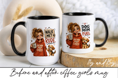 Before and After Coffee Girl Mug Wrap Sublimation Product Image 1