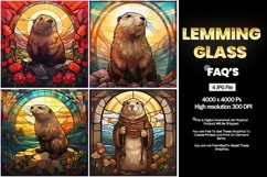 Lemming Stained Glass Square Coaster - 04 Variations Product Image 2