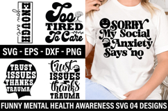 Funny Mental Health Awareness SVG Design - Trust issues than Product Image 1