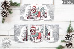 Merry Woofmas Mug Wrap - Christmas Mug Sublimation Product Image 1