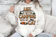 Camping with my Cat PNG, Vintage Retro Camper Sublimation Product Image 8