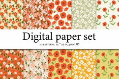 Wildflowers Aesthetics Digital Paper, Meadow Flowers Product Image 1