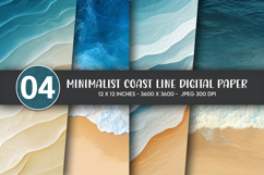 Minimalist Coast Line Digital Paper Product Image 1