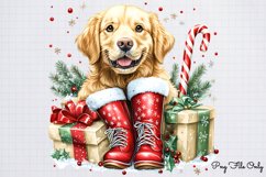 Christmas Retrievers Clipart Bundle PNG Product Image 10