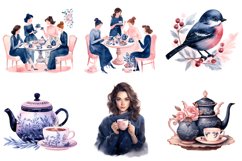 Cozy Tea Party Clipart Bundle, Set of 26 Png Bundle Product Image 5