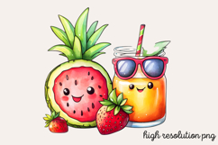 Cute Kawaii Summer Clipart PNG Product Image 1