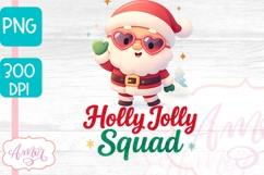 Holly Jolly PNG design, Cute Santa sublimation Product Image 2