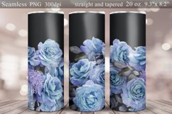 Floral Tumbler Sublimation Bundle | Blue Roses Tumbler Wrap Product Image 8