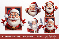 Christmas Santa Claus Peeking Clipart Product Image 1