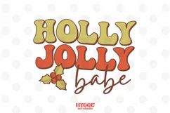 Holly Jolly Babe Sublimation | Retro Christmas PNG Product Image 1