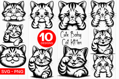 Cute Baby Kitten Clipart SVG PNG Product Image 1