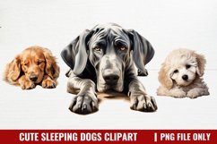 Cute Sleeping Dogs Clipart Product Image 1