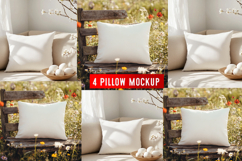 Pillow Mocku |Spring Pillow Mockup | Floral Cushion Mockup Product Image 1