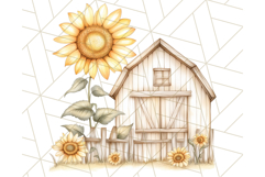 Rustic Sunflower Clipart, Soft Country Farmhouse Florals Png Product Image 3