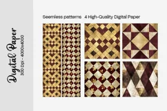 Burgundy Digital Papers | Floral Digital paper Product Image 1