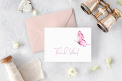 Watercolor Pink Butterfly Clipart Product Image 7