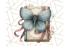 Cottagecore Butterfly and Book PNG Clipart Reading Elements Product Image 3