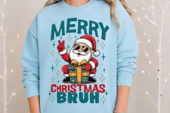 Merry Christmas Bruh Png, Funny Christmas Santa Claus Png. Product Image 8