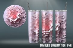 Rose 3D Tumbler Sublimation Design PNG I Papercut 3D Tumble Product Image 7