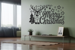 Merry Christmas SVG Sign, Reindeer Baubles Cute Xmas SVG PNG Product Image 7