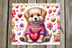 Valentine animals | 8 cute bear &amp; puppy Skinny tumbler Product Image 7