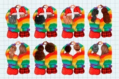 LGBT Christmas clipart, Lesbian Christmas couple clipart Product Image 5