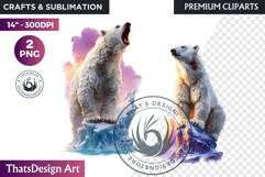 Watercolor Polar Bear Arctic Wildlife animal Illustration Product Image 1