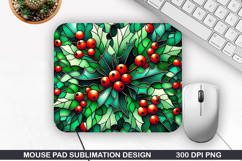 Flowers Mouse Pad Sublimation, Christmas Mouse Pad PNG Product Image 1
