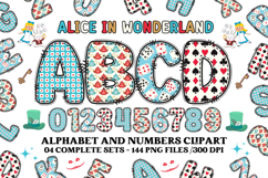 Alice in Wonderland Digital Papers, Alice doodle letters Product Image 2