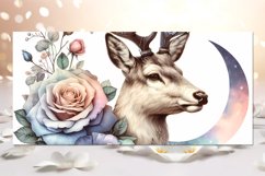 Moon, flowers &amp; Deers | Sublimation Mug design bundle, PNG Product Image 7