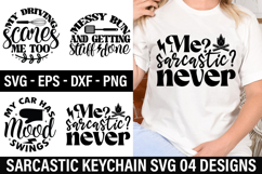 Sarcastic Keychain SVG Design - Messy bun and getting stuff Product Image 1