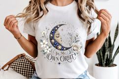 Rhinestone Crescent Moon PNG In My Own Orbit Sublimation Product Image 6