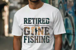 Retired And Gone Fishing PNG Distressed Fisher Sublimation Product Image 5