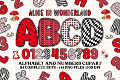 Alice in Wonderland Digital Papers, Alice doodle letters Product Image 2