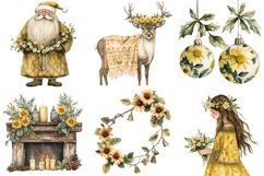 Boho Daisy Flowers Christmas Clipart Product Image 2