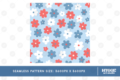 American 4th of July USA Patriotic Flowers Seamless Pattern Product Image 2