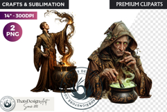 Fantasy wizard cliparts, sorcerer, spellcaster, mage Product Image 1
