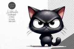 Funny cat clipart, Cat clipart, Black cat clipart Product Image 1
