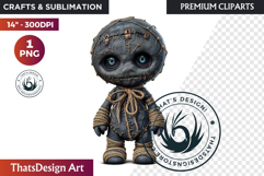 Voodoo doll Halloween Clipart, black Magic gothic witchcraft Product Image 1