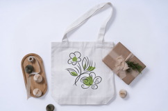 Floral Outline Green Accent Embroidery Design File Product Image 7