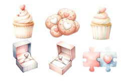 Valentine’s Day Element Watercolor Clipart Product Image 7